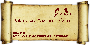 Jakatics Maximilián névjegykártya